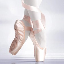 Girls Ballerina Ballet Pointe Shoes Pink Women Satin Professional Shoes Dancing