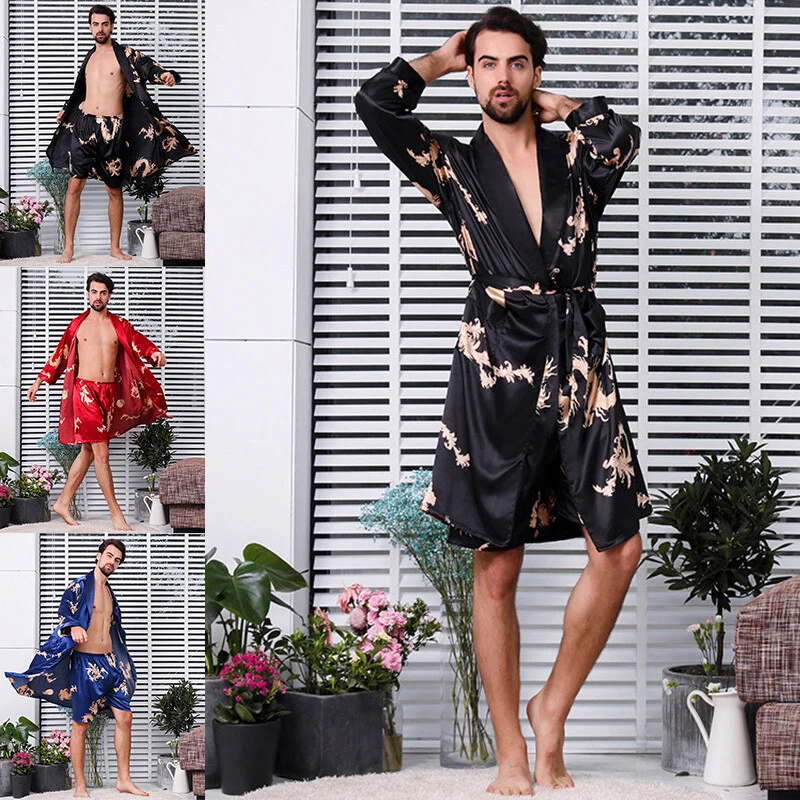 Mens silk dressing robe store