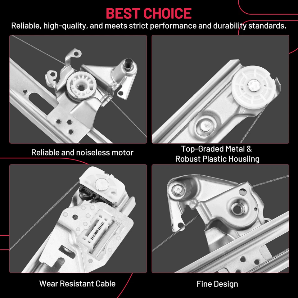 Rear Passenger Side Window Regulator W/o Motor For 2001-05 BMW 325i 330i E46 E90 - Image 2 of 4