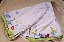Pottery Barn Kids Animals Crib Skirt Elephant Tiger Zebra Giraffe Lion White