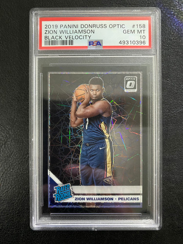 Zion Williamson [Black Velocity] #158 2019 Panini Donruss Optic card