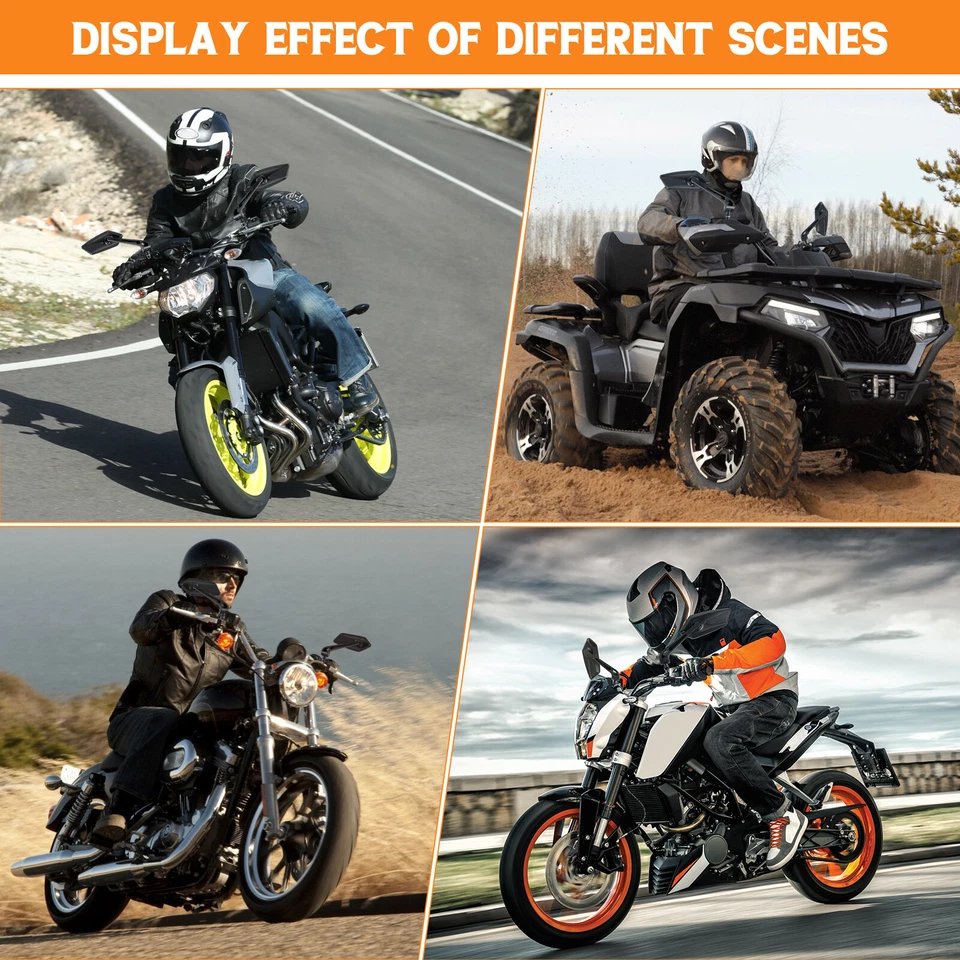 Pair Motorcycle Rearview Side Wing Mirror Matte For Triumph Tiger 1200 1050 900 - Image 3 of 4