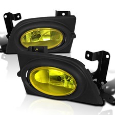 Yellow Bumper Fog Lights W Bulbs Switch Lr Pair 2006-2008 Honda Civic Sedan 4dr
