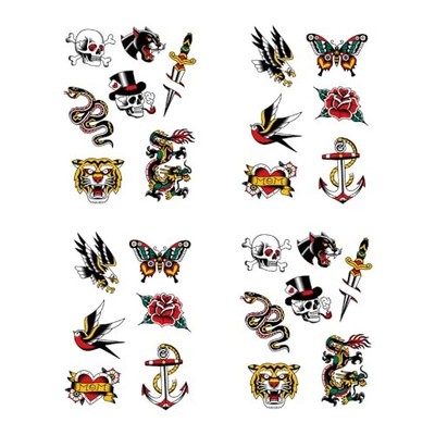 Anchor Skull Swallow Temporary Tattoo Sticker Waterproof Adult Men Women SF165