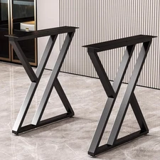 Metal Table Legs Industrial Modern Desk Base Wrought Iron Coffee Bench Legs 28''