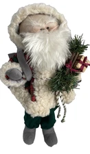 Santa Claus figure Artist Hand-Crafted Soft Sculpture  With Stand 13"