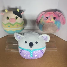 8" Squishmallow Lot: Tie Dye Bunny, Easter Cow, & Koala