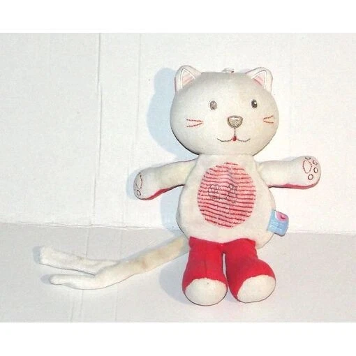 Doudou Chat Attache Tétine Sucre D'orge 20 Cm - Photo 1/2