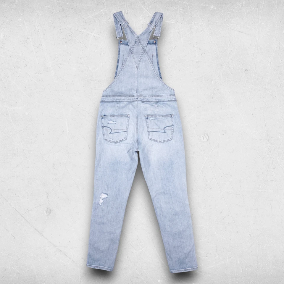 Pantalones de mujer American Eagle Tomgirl S azul claro desgastado Cottagecore Foto 2 de 4