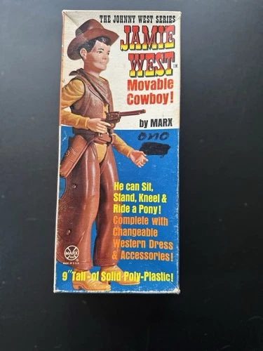Johnny West Marx Toys Jamie West Action Figure with Box & Accessories Vintage
