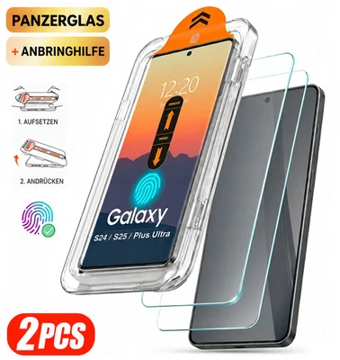 2X PANZERFOLIE SCHUTZGLAS FÜR SAMSUNG GALAXY S24 S25 26 ULTRA PLUS ANBRINGHILFE✅ - Bild 1 von 4