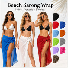 Women Sarong Soft Beach-Wrap Swimsuit Cover Up Bikini Wrap Skirt Long/Mini Dress
