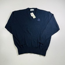 Izod Vintage Sweater Navy Blue 100 Acrylic Men  s Size Large
