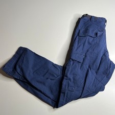 Vintage Military Cargo Pants Blue Small Regular Cotton Workwear Utility USA Sz S