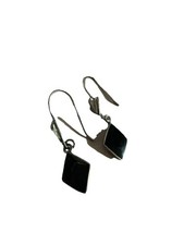 Sterling Silver Earrings Handmade Natural Black Onyx Gemstone dangle