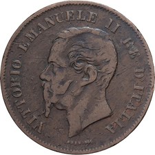 [#1512631] Italy, Vittorio Emanuele II, 5 Centesimi, 1862, Naples, Bronze, F(12-