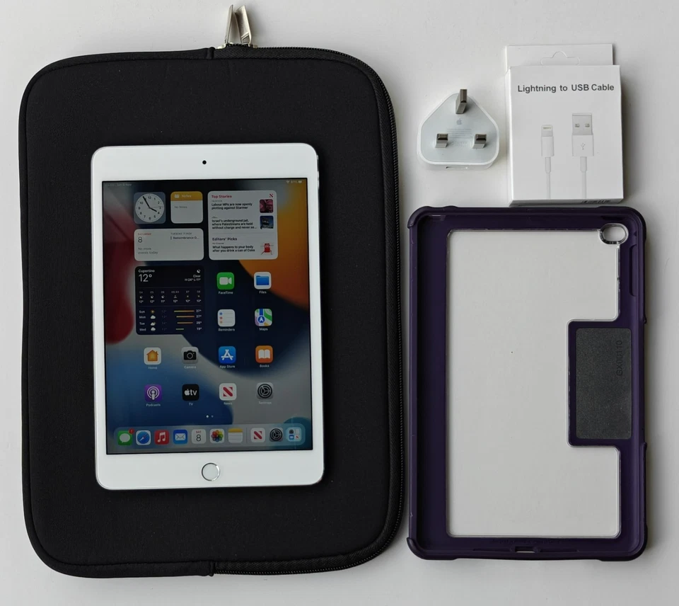 Apple iPad mini 4 64GB 7.9'' Wi-Fi Silver iOS 15.8.5 - FREE BUNDLE - EXCELLENT - Image 2 of 4