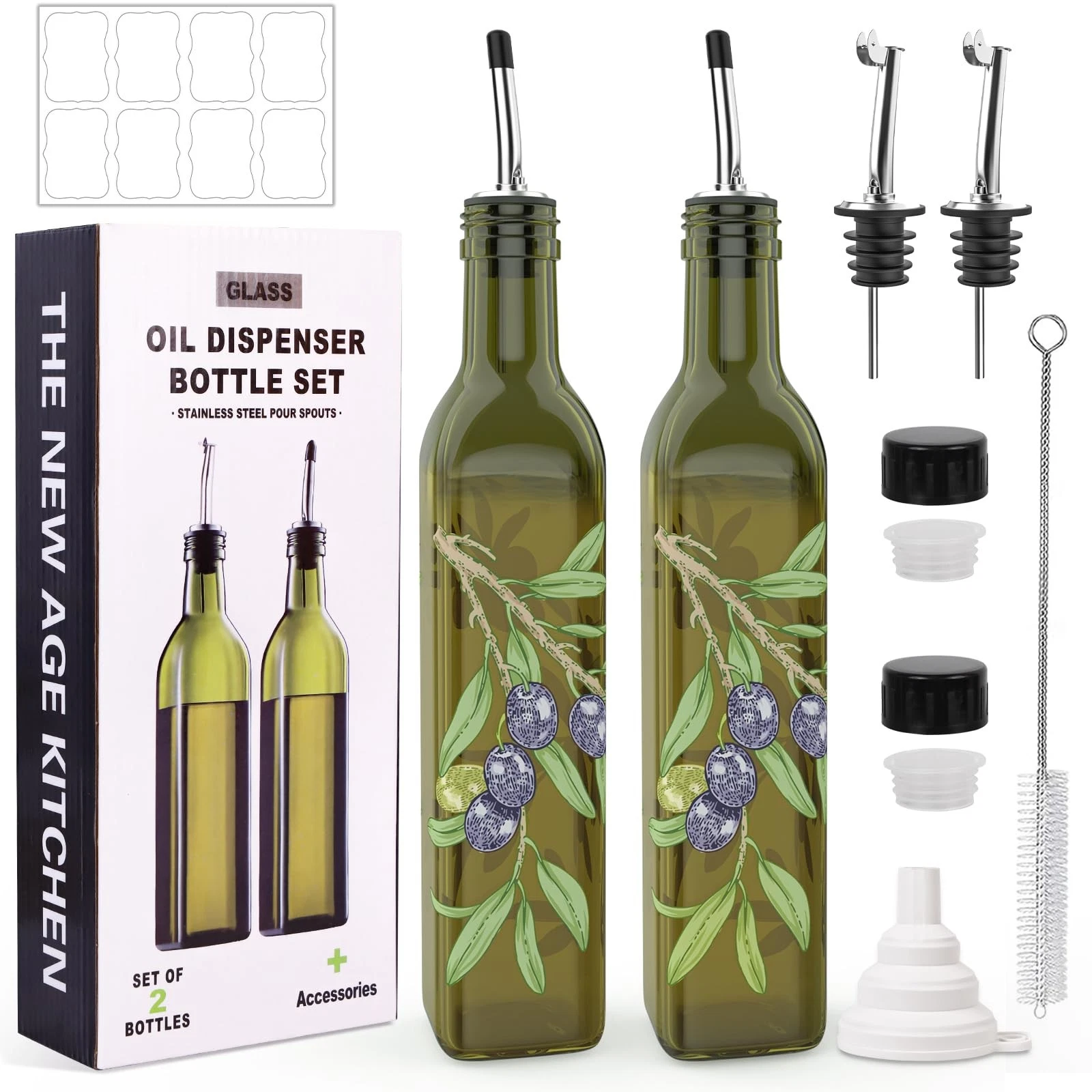 Oil and Vinegar Dispenser Set - 17oz/500ML Premium Glass Olive Oil Dispenser ...
Opens in a new wind