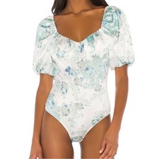 For Love Lemons Pixi floral puff sleeve bodysuit floral sz S