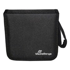 MediaRange Borsa Porta CD DVD Raccoglitore Wallet per 24 Dischi, Nero - BOX50