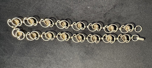 Vintage 925 Sterlingsilber Modernist Wirbel und Halbkugel 15" Halsreif Halskette - Bild 5 von 7
