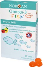 Norsan Omega-3 FISK Jelly 45 Gelees mit Zitronen- und Erdbeergeschmack