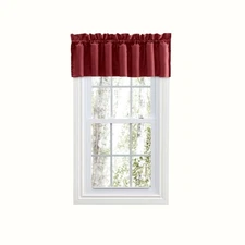 Ellis Stacey 3" Rod Pocket Lined Swag Set Filler Valance 42"x13" Merlot