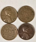 A13255DFXF4 LOT OF FOUR 1955D LINCOLN WHEAT PENNY CENTS COINS 71 YEARS OLD F-XF!
