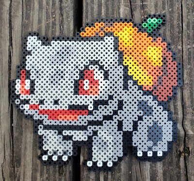 Jack O' Lantern Bulbasaur Pokémon Pixel Art Perler Bead Art