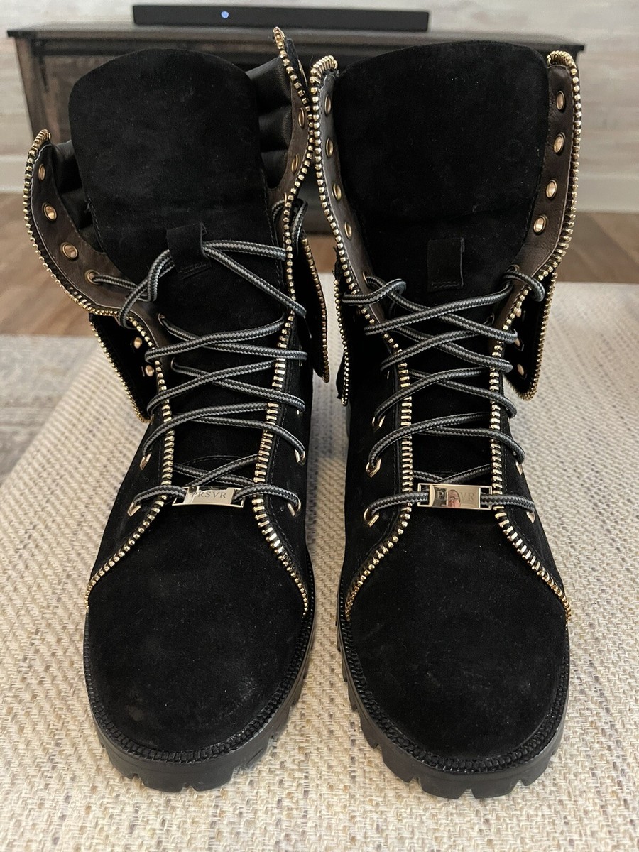 PRSVR Elevated Black Suede Boots Designed In LA Men display picture 3