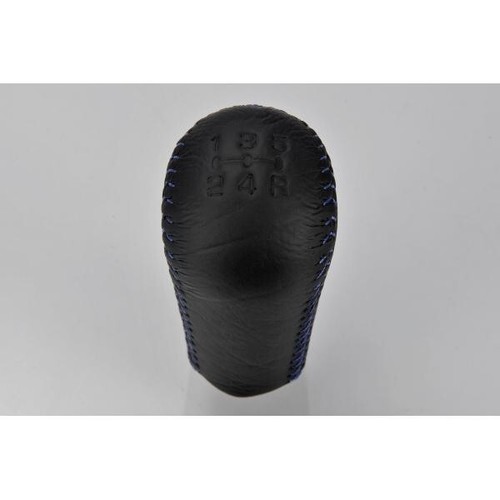 JDM OEM MITSUBISHI Lancer Evolution EVO 5 6 Leather shift knob 5MT Blue Stitch - Picture 3 of 7