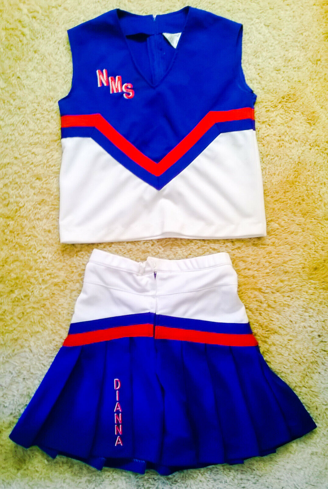 Vintage 1980s Cheerleaders Uniform Red S Financial sales sale Challenge the lowest price Blue Top White 