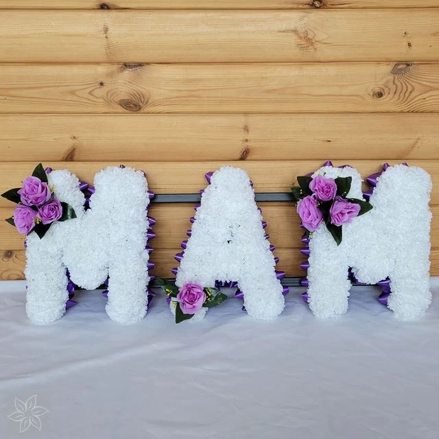 ELITE FLORAL DESIGN MAM Funeral Flowers Artificial Tribute Wreath Silk Memorial 3 Letters