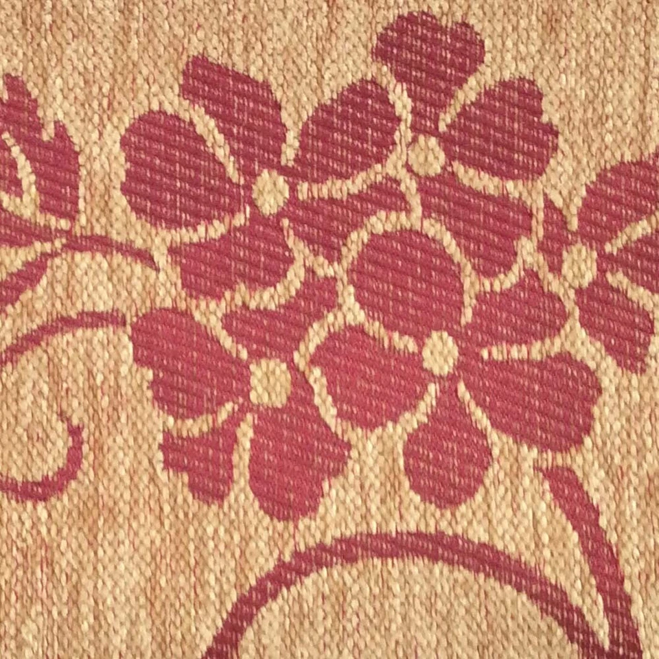 Chenille Beige Floral (Claret Red Begonia) 22"x30" Home Farm Pillow Cover Sham - Image 4 of 4