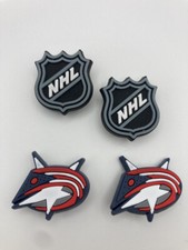 NHL Columbus Blue Jackets Hockey Team For Crocs Shoe Charms Jibbitz - 4 Pieces