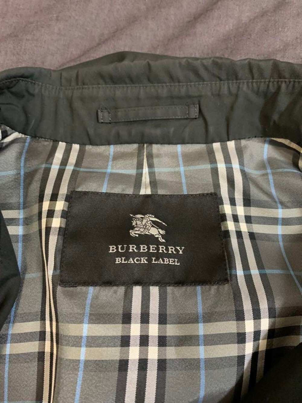 Burberry Black Label Trench Coat Nova Check Pattern Black Polyester Size L Men thumbnail 22