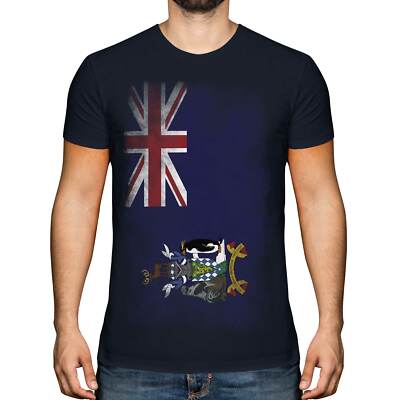 SÜDGEORGIEN VERBLASSTE FLAGGE HERREN T-SHIRT TEE TOP GESCHENK SHIRT KLEIDUNG JERSEY