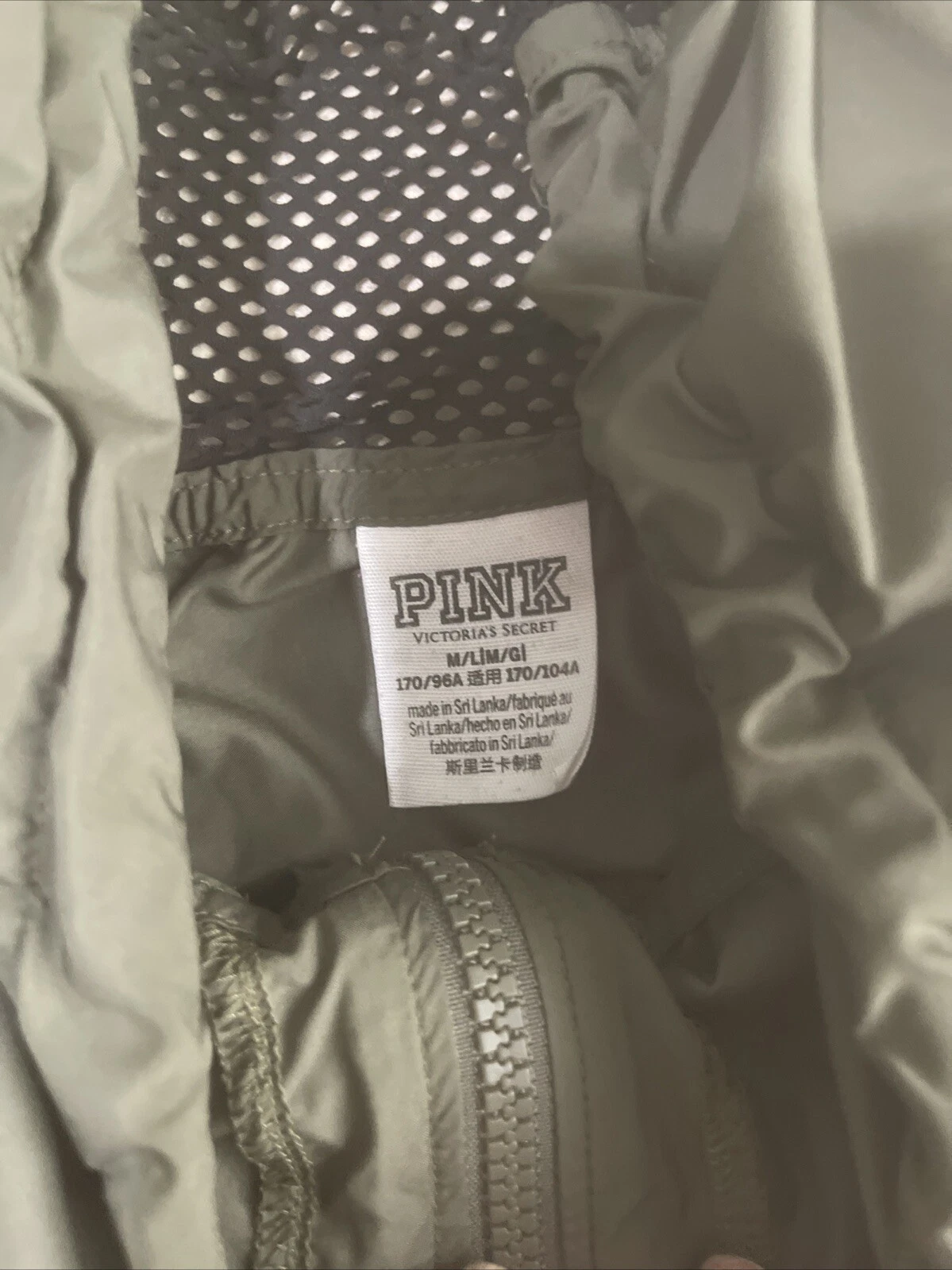 UNDERCOVER Felpa a vento Victoria’s Secret rosa verde medio e nero oro rete maglia