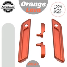 Orange Lava Saddlebag Lid Lever & Latch Cover Set Kit For 14+ Harley Touring