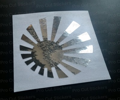 Autocollant Miroir Chrome Holographique Drapeau Soleil Levant - Sticker JDM Pour Voiture