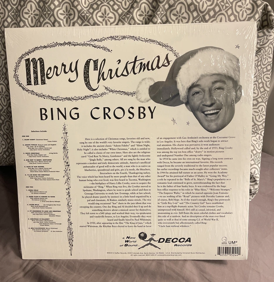 Bing Crosby Merry Christmas Vinyl LP SEALED MINT 1950s Classic 2014 Geffen - Image 2 of 2