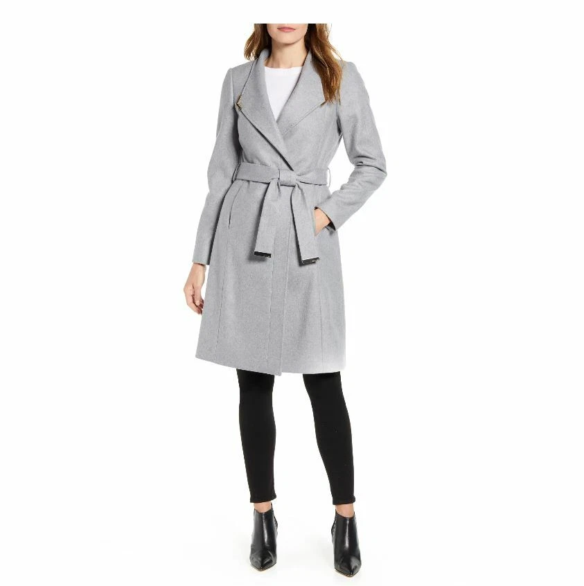 Ted baker grey wrap coat sale
