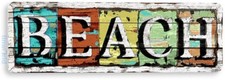 Beach Colors Beach House Cottage Rustic Beach Sign Decor Tin Sign B443