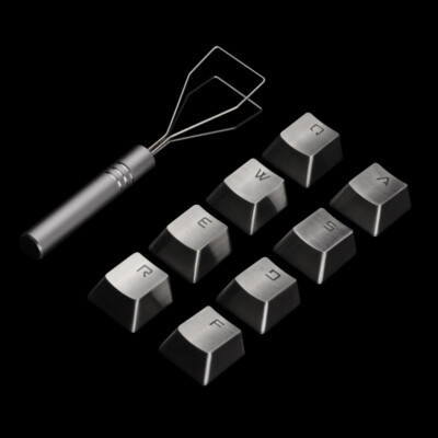 QWERASDF Gaming Metal Keycap + Keycaps Puller for Cherry MX Mechanical Keyboard