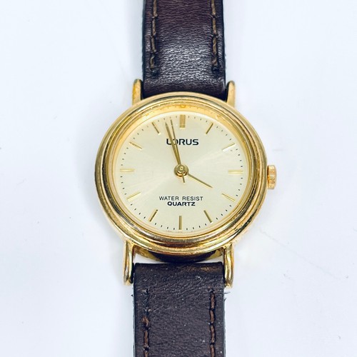Retro Donna Orologio Lorus V501-X139 R1 Cinturino in Pelle Tonica oro  Orologio Donna Con | eBay