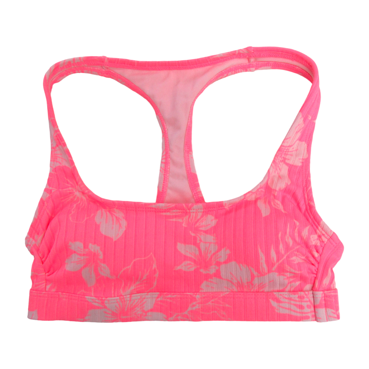 Xhilaration Womens Size XS Racerback Bralette Top Ribbed Tropical