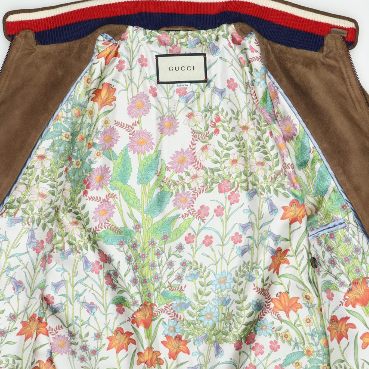 GUCCI Dragon-embroidery Suede Bomber Jacket 2017AW Dragon