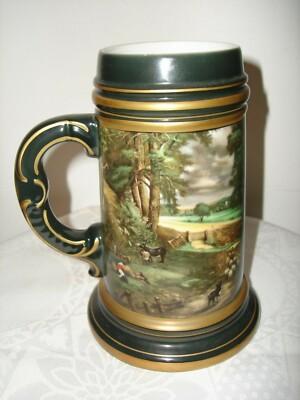 Vintage Collectible Golden Crown E& R Western Germany Mug / Stein 7'' Tall