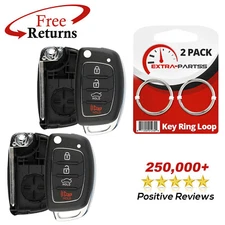 2 Remote Shell Case Pad Replacement No Electronics For Hyundai 4b (TQ8-RKE-3F04)