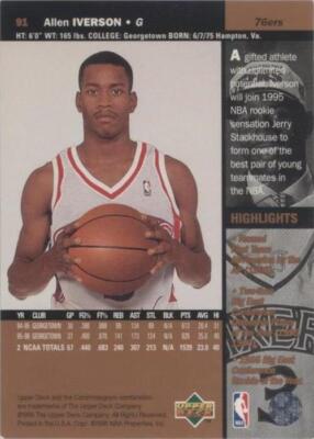 1996-97 Upper Deck - Allen Iverson #91 for sale | eBay